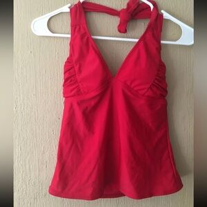 Kenneth Cole New York Womens Swim Halter Tankini Top Swimwear Bra Size S Red NWT